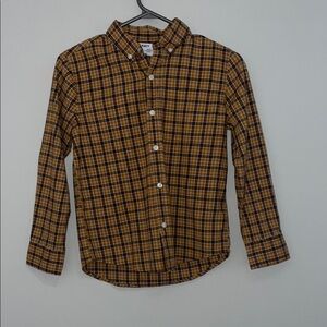 Old Navy Kids Plaid Button Down Shirt - Yellow and Black
